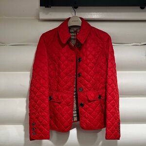 Burberry Vibrant Red Quilted Jacket